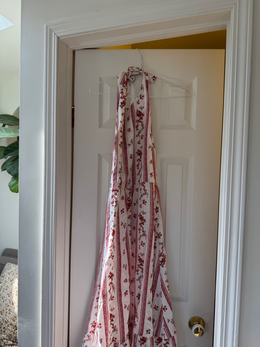 Reformation White and Red Floral Midi Dress